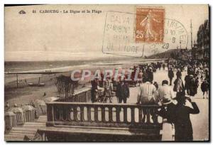 Old Postcard Cabourg Beach and La Digue