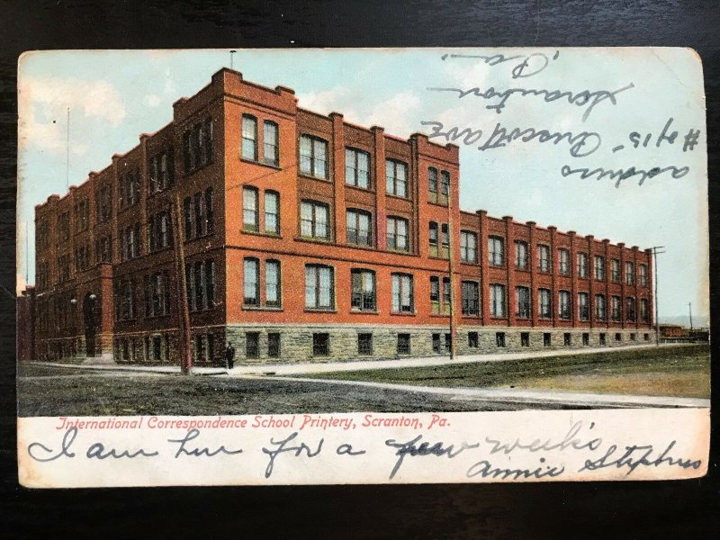 Vintage Postcard 1908 International Correspondence School Scranton PA
