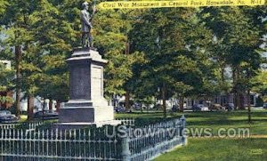 Civil war monument in central park - Honesdale, Pennsylvania