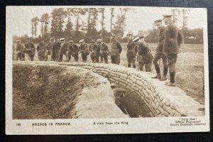 Mint Australia Real Picture Postcard RPPC ANZACS France Visto Form The King