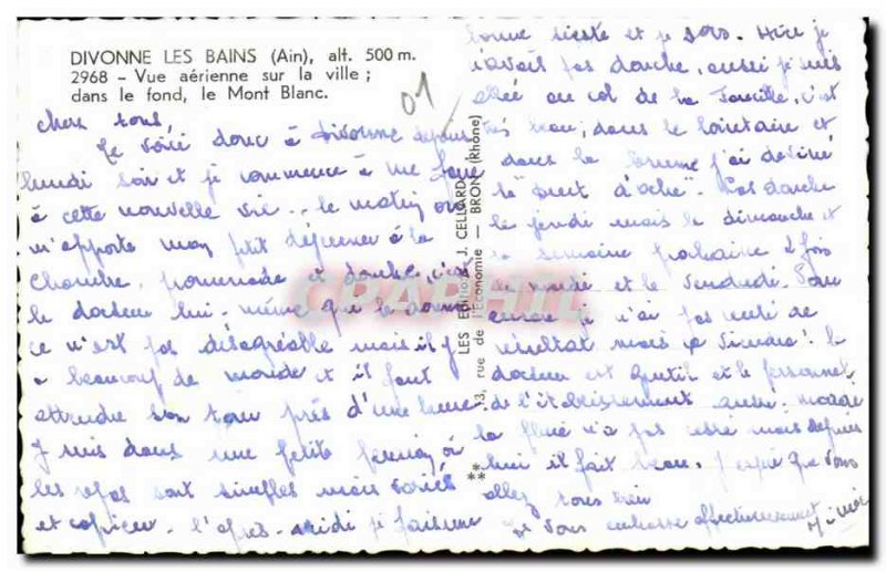 Divonne les Bains - Aerienne City View - Old Postcard
