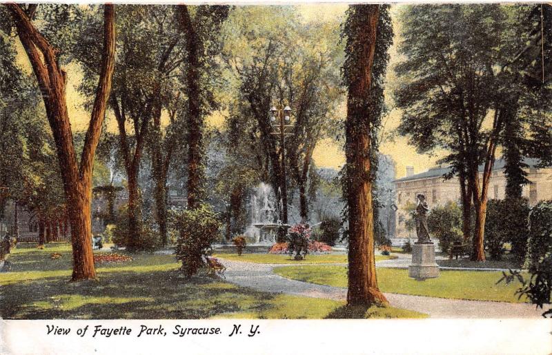 Syracuse New York c1906 Undivided Back Postcard View of Fayette Park