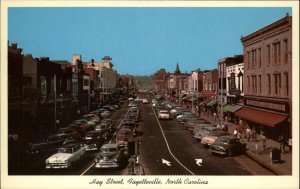 Fayetteville North Carolina NC Classic 1950s Cars Street Scene Vintage Postcard