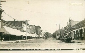 NE, Crete, Nebraska, West Side of Main Street, Looking North, No. 98, RPPC