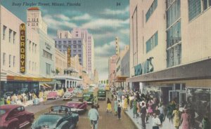 Miami , Florida, 1930-40s ; Busy Flagler Street