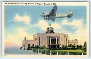 CLEVELAND, Ohio OH ~ Administration Building MUNICIPAL AIRPORT 1941 Postcard