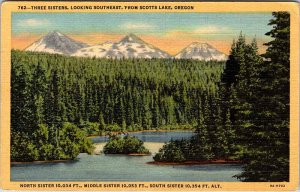 Postcard WATER SCENE Scotts Lake Oregon OR AL1937