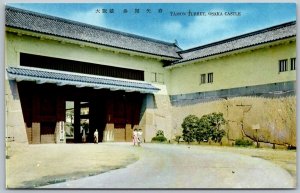 JAPAN 1950s Postcard Tamon Turret Osaka Castle