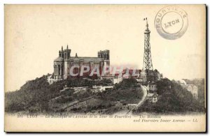 Old Postcard Lyon Basilica and the Avenue of the Tower of Fourviere