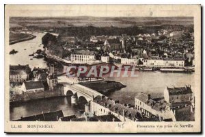 Old Postcard Panorama shooting Montereau Surville