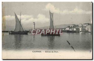 Cannes Old Postcard Port Sailing