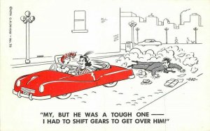 Artist impression Dangerous Comic Humor Driver 1950s Postcard 21-7180