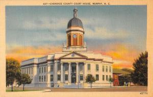 Murphy North Carolina Cherokee Court House Street View Antique Postcard K43488