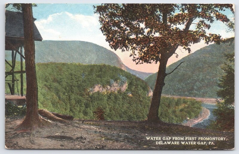 Water Gap From First Promontory Delaware Water Gap Pennsylvania PA Postcard