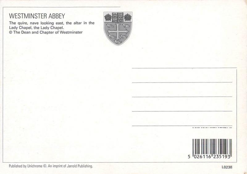 Westminster Abbey the quire, nave, altar Lady Chapel