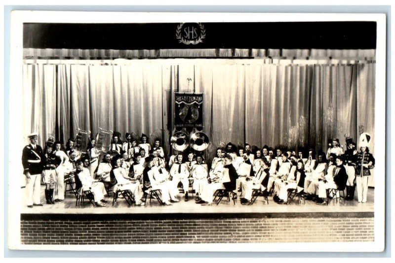 c1940's High School Band Shelby Montana MT RPPC Photo Unposted Vintage Postcard