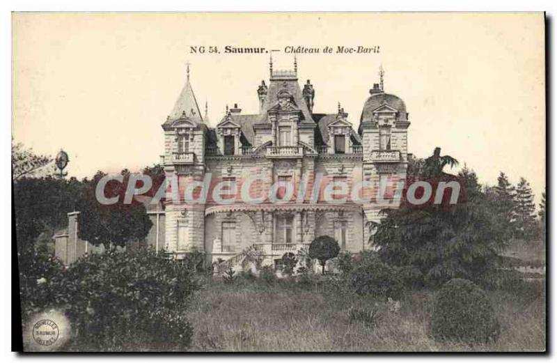 Postcard Old Saumur Chateau De Moc Baril