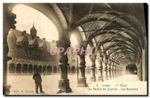 Old Postcard From Lieze Court Courthouse Arcades