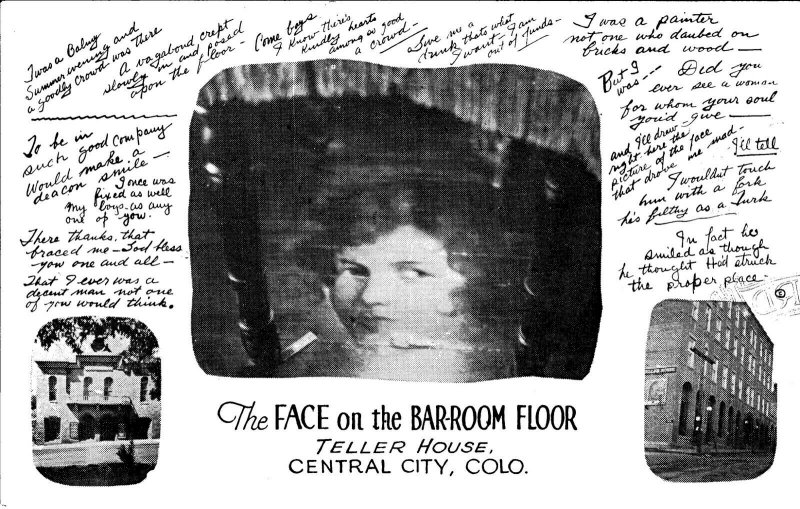 The Face on the Bar-Room Floor Teller House Central City CO. VTG Postcard