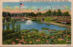 Kansas Topeka Gage Park Reinisch Memorial Rose Garden Doran Lily Pool 1948 Cu...