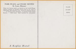 St. Louis, MO., Park Place and Chase Hotel, A Koplar Hotel - 