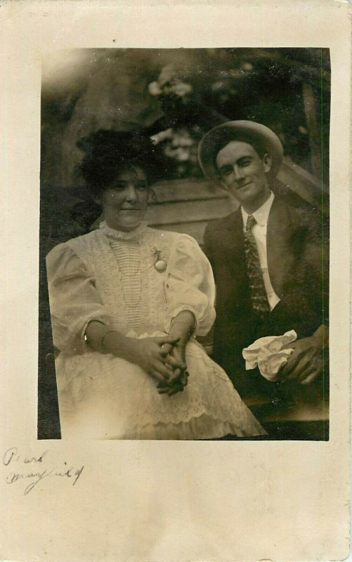 Vintage Postcard RPPC Man And Woman Or Husband and Wife