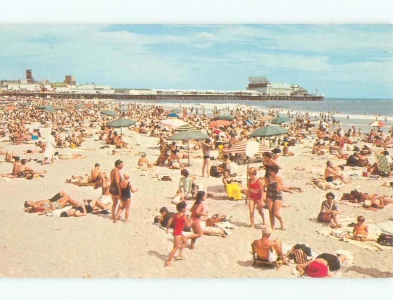 Unused Pre-1980 BEACH SCENE Atlantic City New Jersey NJ d6940