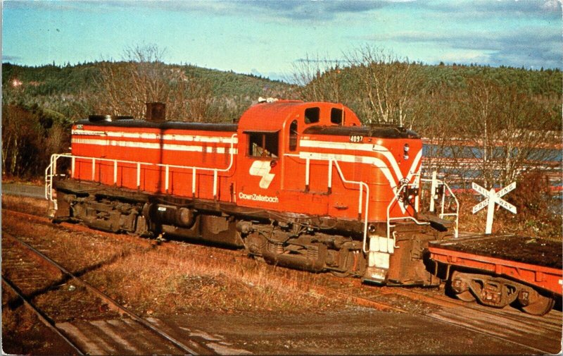 Crown Zellerbacks Number 4097 Canada Train Railroad Track Postcard VTG UNP 