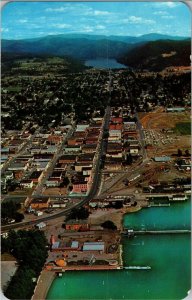 Aerial View of Coeur d'Alene ID Vintage Postcard B76