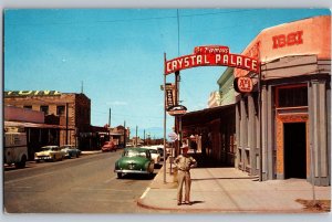 C1950 Crystal Palace Saloon Sheriff 1950's Cars Tombstone AZ Postcard