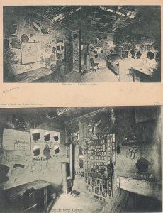 Heidelberg Academic fencing school carcer students room unit of 2 postcards 1903 