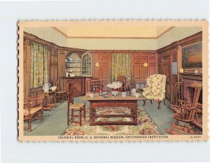 Postcard Colonial Room, U. S. National Museum, Smithsonian Institution, D. C.