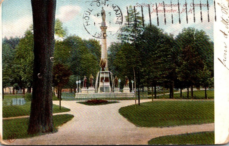 New Hampshire Manchester Soldiers' Monument Of Common 1906