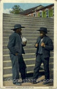 Amish Men Lancaster County, PA USA Amish Unused roundness on corners from wea...