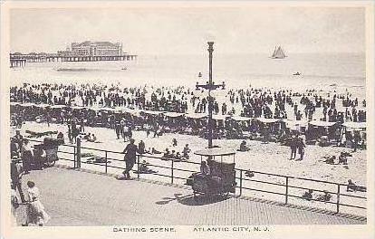 New Jersey Atlantic City Bathing Scene Albertype