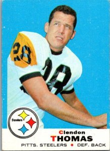 1969 Topps Football Card Pittsburgh Steelers Clendon Thomas Def Back sk5589