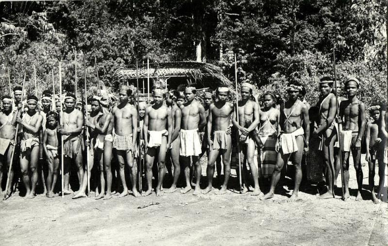 malay malaysia, PAHANG, Cameron Highlands, Armed Natives (1964) RPPC Postcard