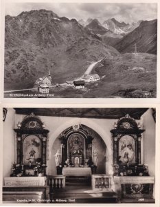 Kapelle St Christoph Arlberg Tirol 2x Real Photo Postcard