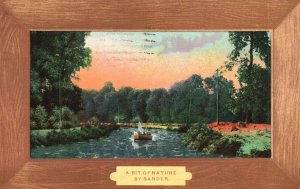 A Bit Of Nature, Boating, Lake, 1909 Sander Painting Artwork Framed, Postcard