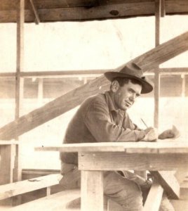 RPPC Real Photo Postcard - US Army Soldier - Mexico Conflict - New Mexico