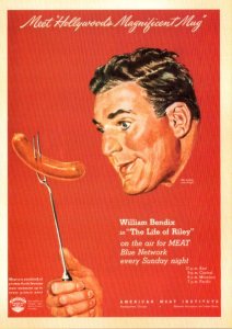 Advertising American Meat Institute William Bendix With Hot Dog