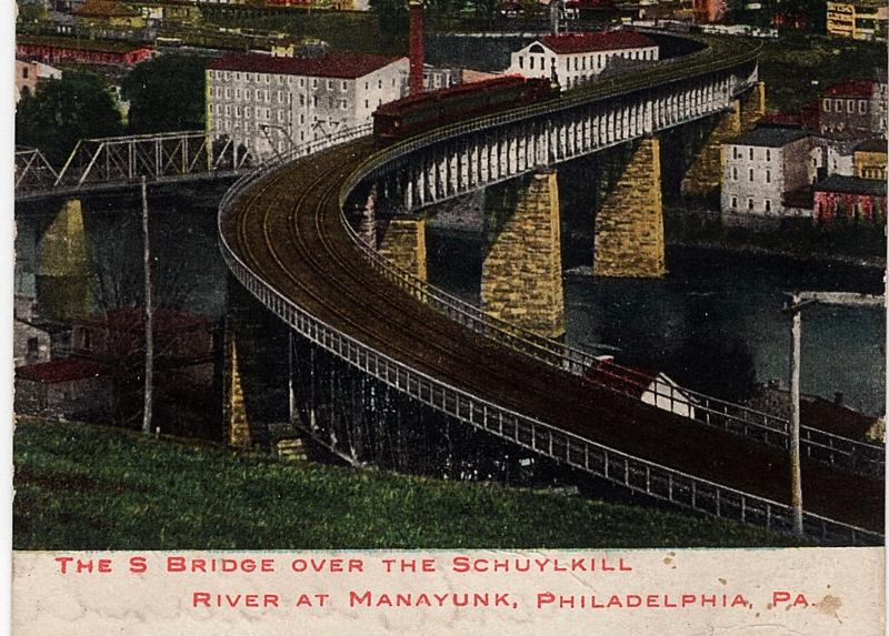 1908 Manayunk Philadelphia PA The S RR Bridge Over Schuylkill River DB Postcard