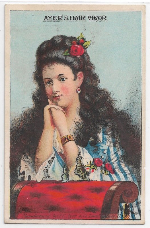 Dr J.C. Ayer & Co, Lowell, Ma Ayer's Hair Vigor Advertising Card (49416)