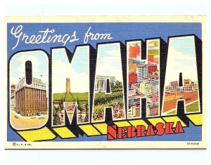 Greetings from Omaha Nebraska LARGE LETTER