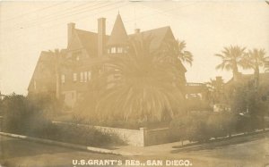 Postcard RPPC California San Diego US Grants Residence 23-7185