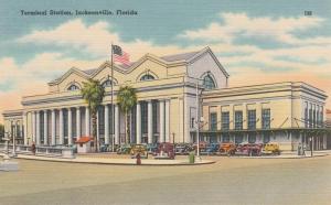 Old Cars at Terminal Building - Jacksonville FL, Florida - Linen