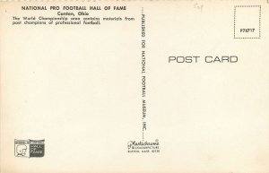 Postcard Sport pro football hall of fame Canton Ohio