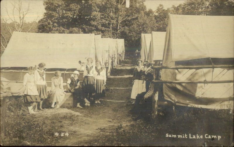 Central Valley NY Cancel Summit Lake Camp Norman & Burke Real Photo Postcard