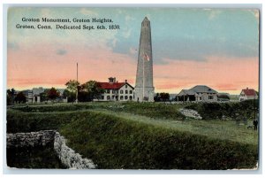 1917 Groton Monument Groton Heights Groton Connecticut CT Antique Postcard 