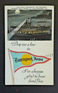 1926 Davenport IA To Schleswig-Holstein Germany Davenport Ferry Postcard Cover